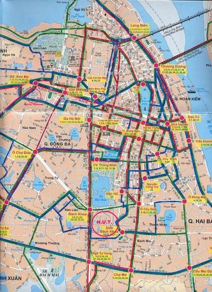 hanoi otobüs güzergahları harita